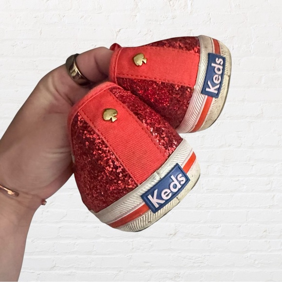 Kate Spade X Keds Glitter Red Sneakers, size 11 - Picture 2 of 7